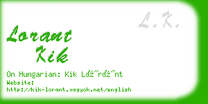 lorant kik business card